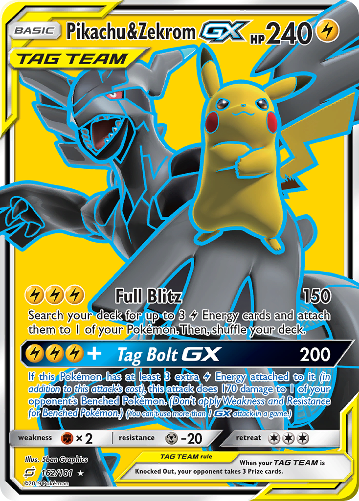 Pikachu & Zekrom GX (162/181) [Sun & Moon: Team Up] | Total Play