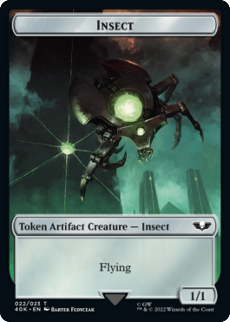 Necron Warrior // Insect Double-Sided (Surge Foil) [Warhammer 40,000 Tokens] | Total Play