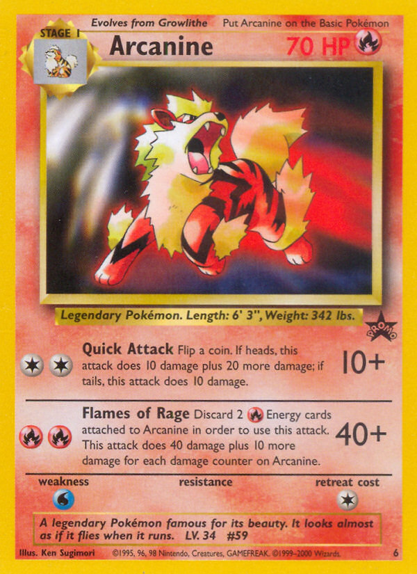 Arcanine (6) [Wizards of the Coast: Black Star Promos] | Total Play