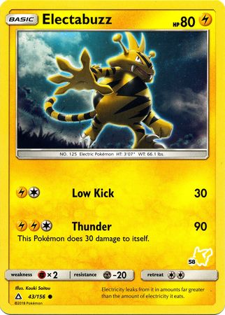 Electabuzz (43/156) (Pikachu Stamp #58) [Battle Academy 2020] | Total Play