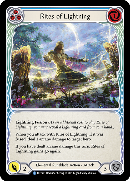 Rites of Lightning (Blue) [ELE072] (Tales of Aria)  1st Edition Rainbow Foil | Total Play