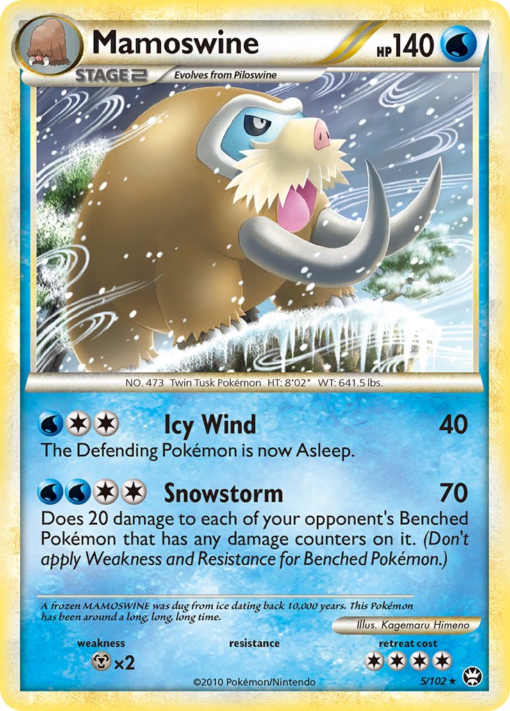 Mamoswine (5/102) (Cracked Ice Holo) (Theme Deck Exclusive) [HeartGold & SoulSilver: Triumphant] | Total Play