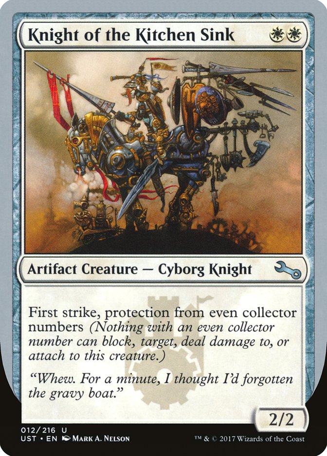 Knight of the Kitchen Sink ("protection from even collector numbers") [Unstable] | Total Play