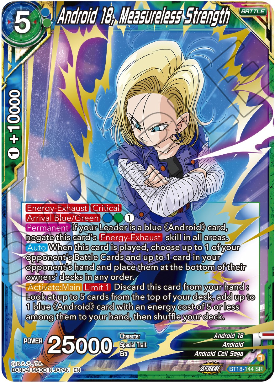 Android 18, Measureless Strength (BT18-144) [Dawn of the Z-Legends] | Total Play