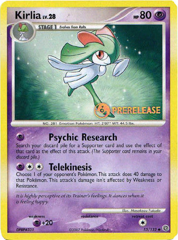 Kirlia (53/132) (Prerelease Promo) [Diamond & Pearl: Black Star Promos] | Total Play