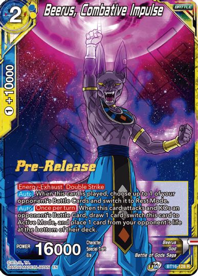 Beerus, Combative Impulse (BT16-128) [Realm of the Gods Prerelease Promos] | Total Play