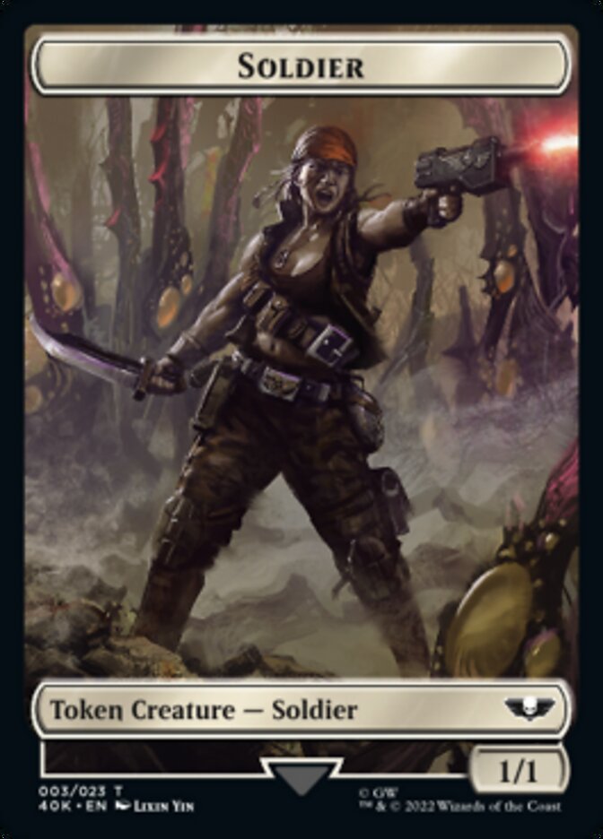 Soldier (003) // Sicarian Infiltrator Double-Sided Token (Surge Foil) [Warhammer 40,000 Tokens] | Total Play