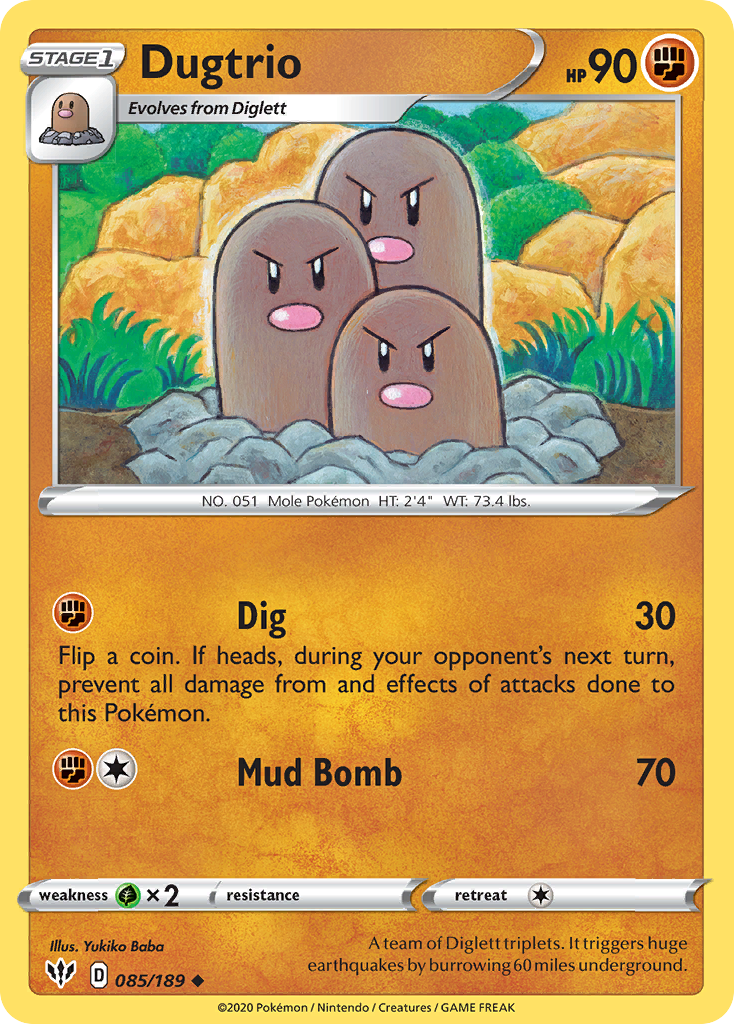 Dugtrio (085/189) [Sword & Shield: Darkness Ablaze] | Total Play