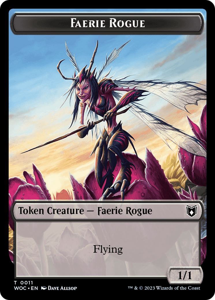 Faerie Rogue // Pirate (0011) Double-Sided Token [Wilds of Eldraine Commander Tokens] | Total Play