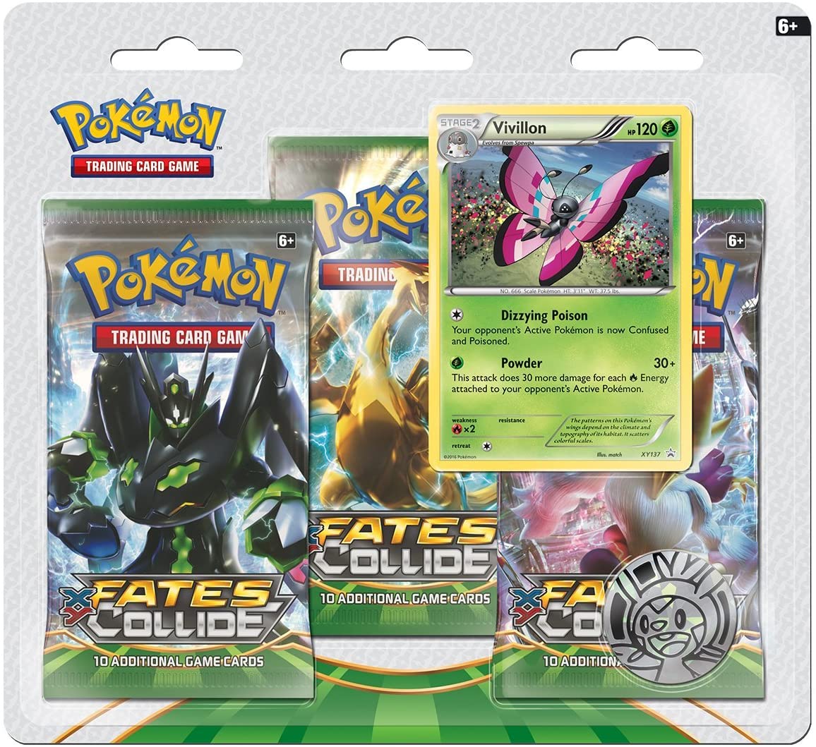 XY: Fates Collide - 3-Pack Blister (Vivillon) | Total Play