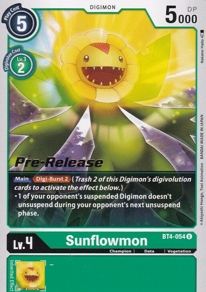 Sunflowmon [BT4-054] [Great Legend Pre-Release Promos] | Total Play