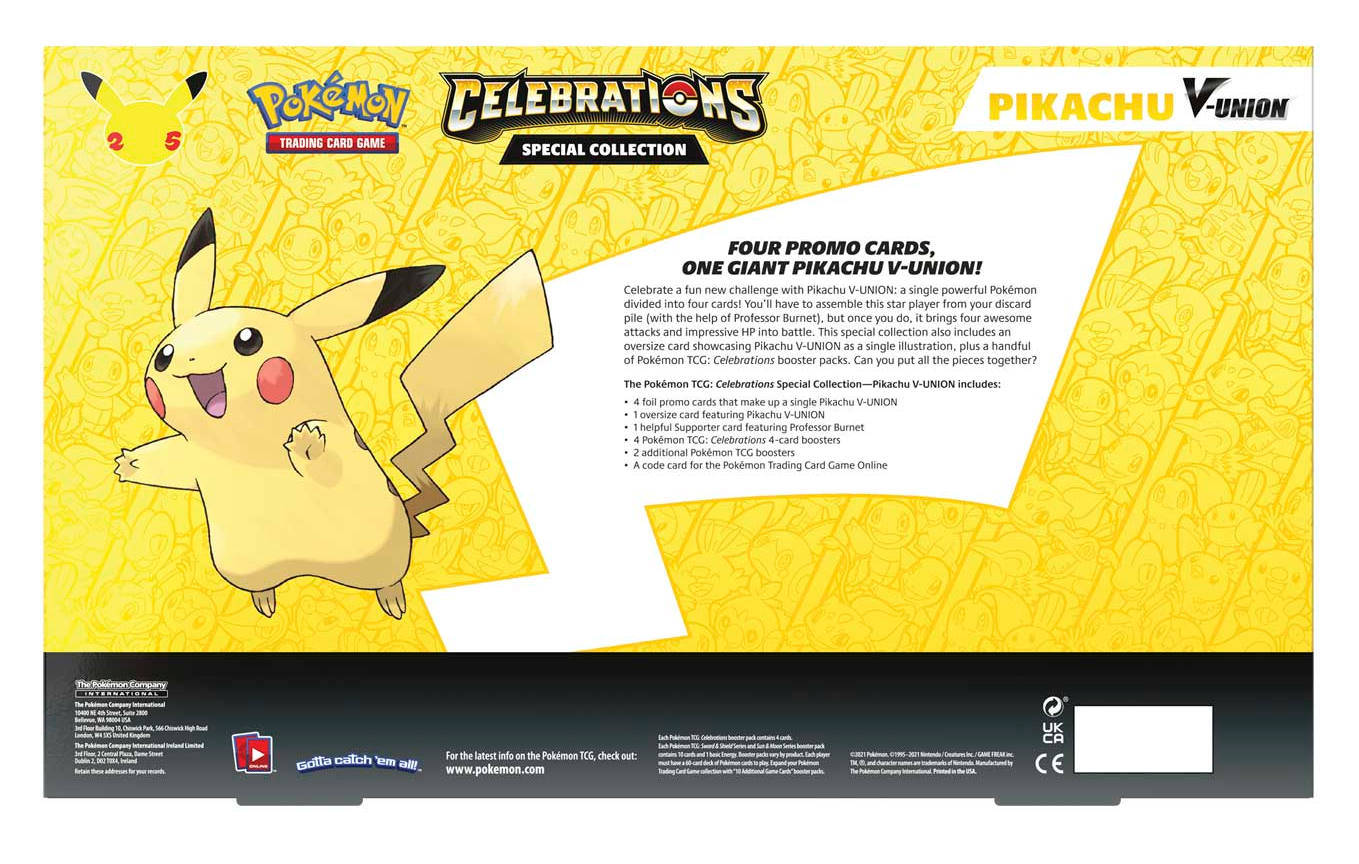 Celebrations: 25th Anniversary - Special Collection (Pikachu V-Union) | Total Play