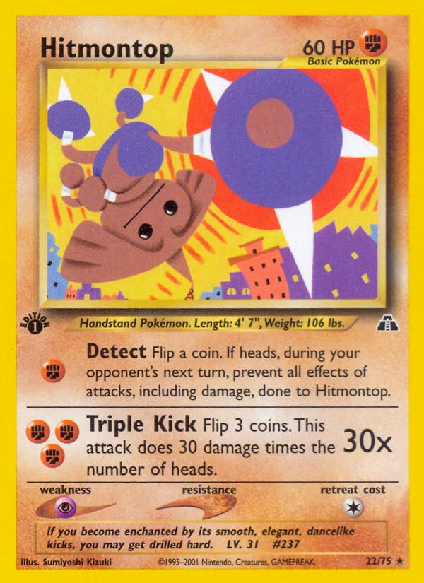 Hitmontop (22/75) [Neo Discovery 1st Edition] | Total Play
