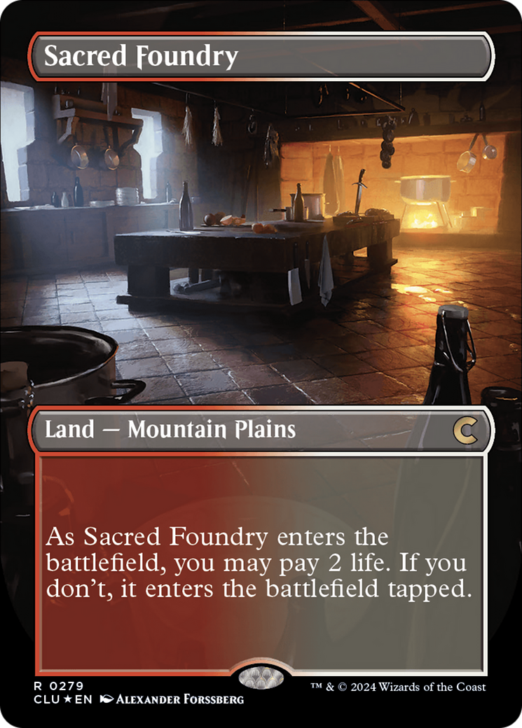 Sacred Foundry (Borderless) [Ravnica: Clue Edition] | Total Play
