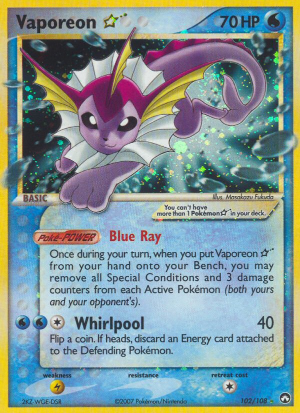 Vaporeon Star (102/108) [EX: Power Keepers] | Total Play