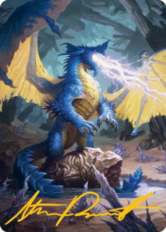 Blue Dragon Art Card (Gold-Stamped Signature) [Dungeons & Dragons: Adventures in the Forgotten Realms Art Series] | Total Play