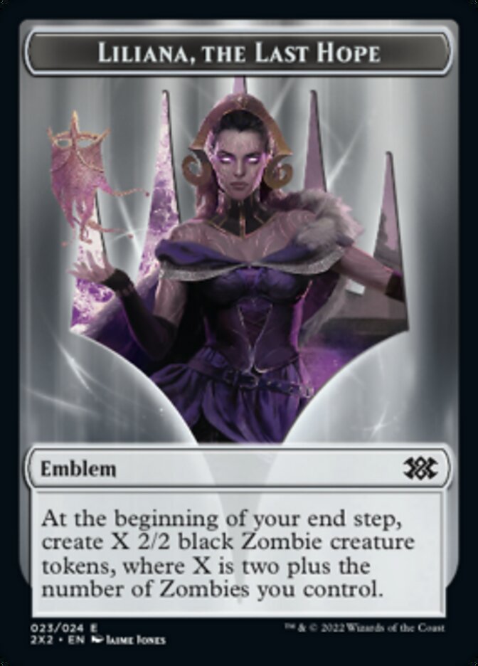 Liliana, the Last Hope Emblem // Spirit (002) Double-Sided Token [Double Masters 2022 Tokens] | Total Play