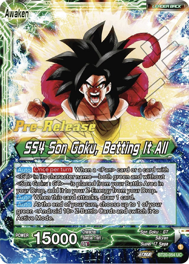 Son Goku // SS4 Son Goku, Betting It All (BT20-054) [Power Absorbed Prerelease Promos] | Total Play