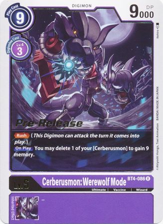 Cerberusmon: Werewolf Mode [BT4-086] [Great Legend Pre-Release Promos] | Total Play