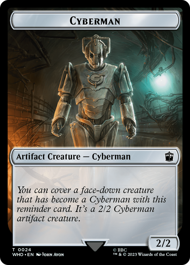 Horse // Cyberman Double-Sided Token [Doctor Who Tokens] | Total Play