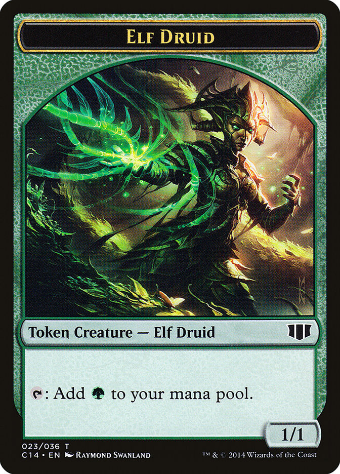 Elf Druid // Beast (020/036) Double-Sided Token [Commander 2014 Tokens] | Total Play