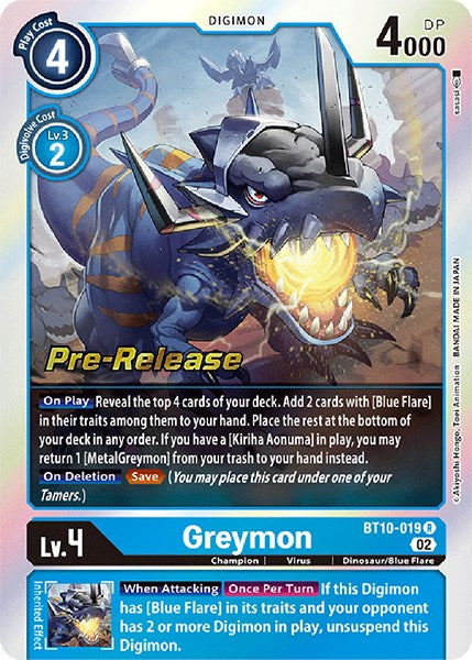Greymon [BT10-019] [Xros Encounter Pre-Release Cards] | Total Play