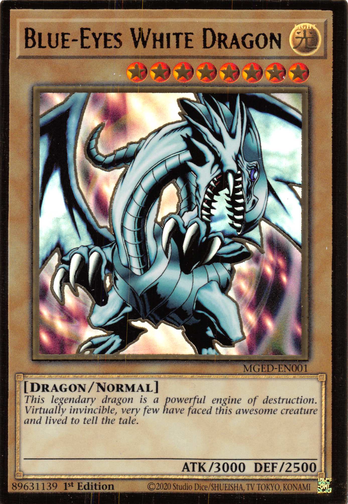 Blue-Eyes White Dragon (Alternate Art) [MGED-EN001] Gold Rare | Total Play