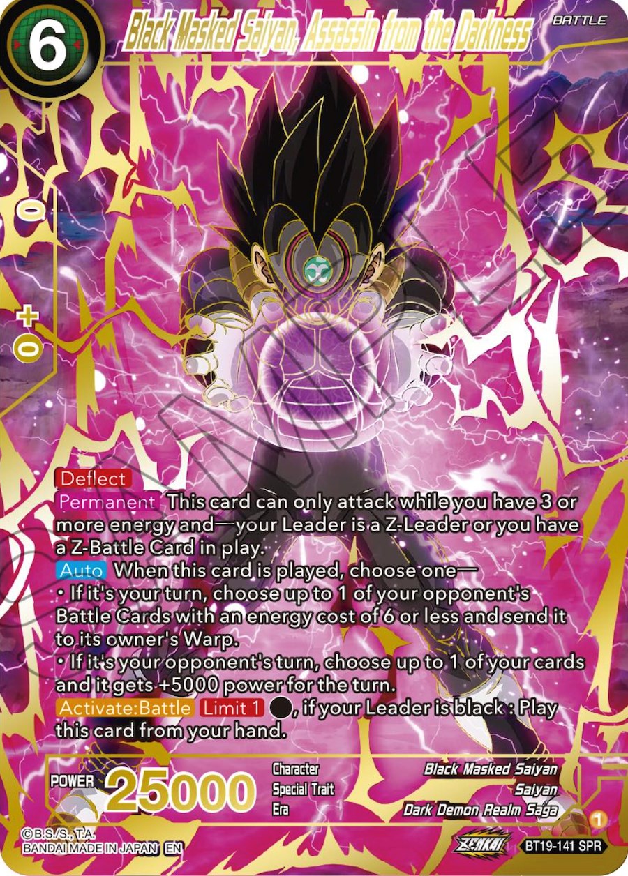 Black Masked Saiyan, Assassin from the Darkness (SPR) (BT19-141) [Fighter's Ambition] | Total Play