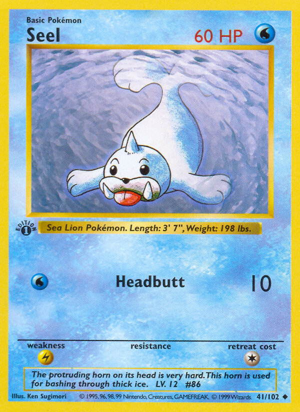 Seel (41/102) (Shadowless) [Base Set 1st Edition] | Total Play