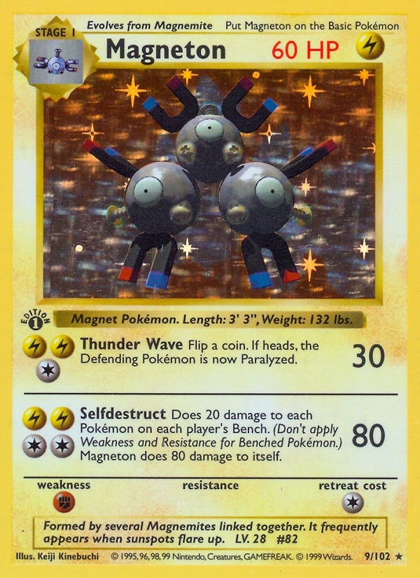 Magneton (9/102) (Shadowless) [Base Set 1st Edition] | Total Play