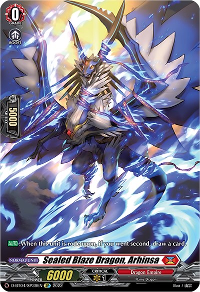 Sealed Blaze Dragon, Arhinsa (D-BT04/SP39EN) [Awakening of Chakrabarthi] | Total Play