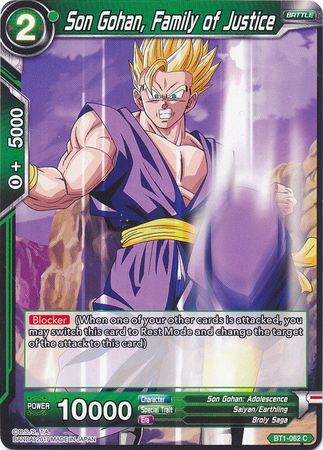 Son Gohan, Family of Justice (BT1-062) [Galactic Battle] | Total Play