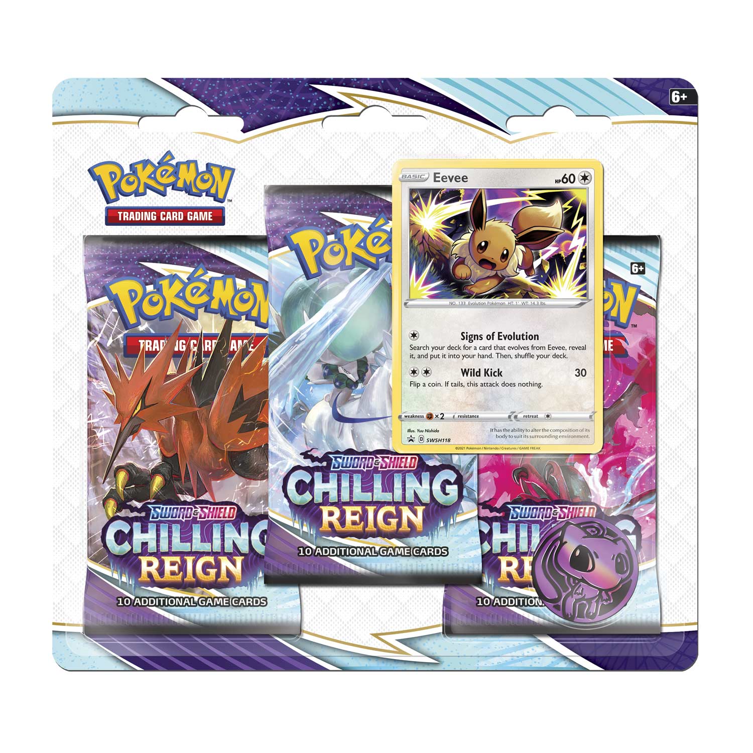 Sword & Shield: Chilling Reign - 3-Pack Blister (Eevee) | Total Play