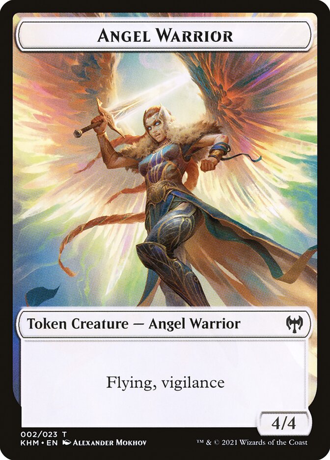 Human Warrior // Angel Warrior Double-Sided Token [Kaldheim Tokens] | Total Play