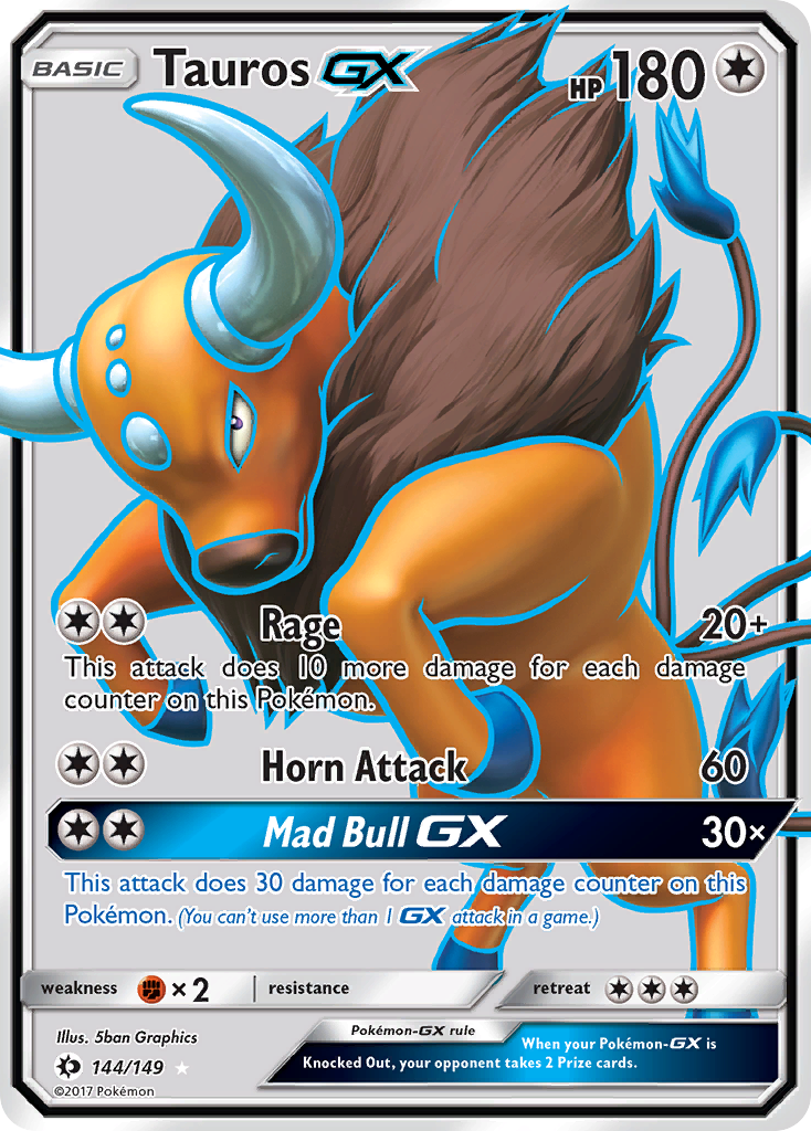 Tauros GX (144/149) [Sun & Moon: Base Set] | Total Play