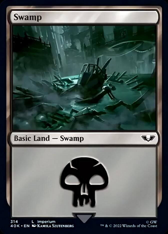 Swamp (314) (Surge Foil) [Warhammer 40,000] | Total Play