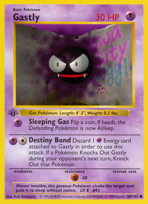 Gastly (50/102) (Shadowless) [Base Set 1st Edition] | Total Play