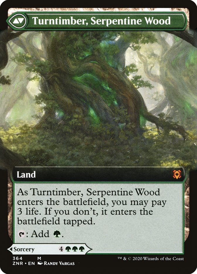 Turntimber Symbiosis // Turntimber, Serpentine Wood (Extended Art) [Zendikar Rising] | Total Play