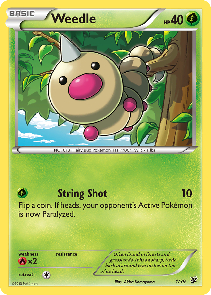 Weedle (1/39) [XY: Kalos Starter Set] | Total Play