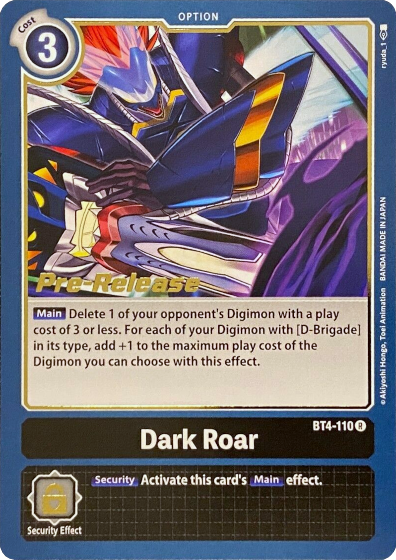 Dark Roar [BT4-110] [Great Legend Pre-Release Promos] | Total Play