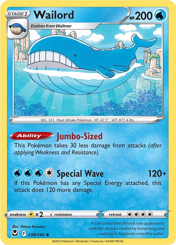 Wailord (038/195) [Sword & Shield: Silver Tempest] | Total Play