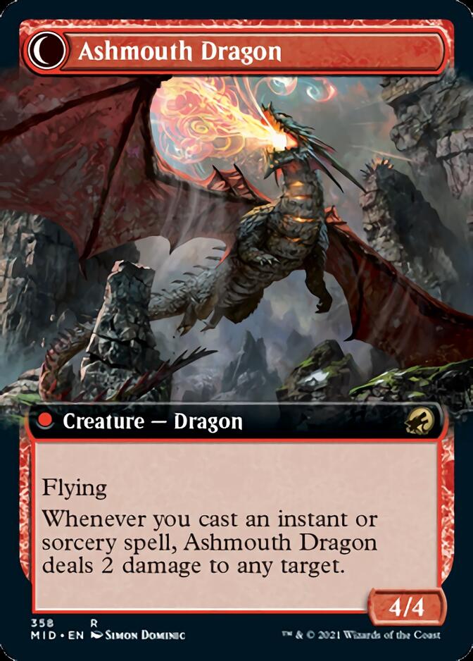 Smoldering Egg // Ashmouth Dragon (Extended Art) [Innistrad: Midnight Hunt] | Total Play