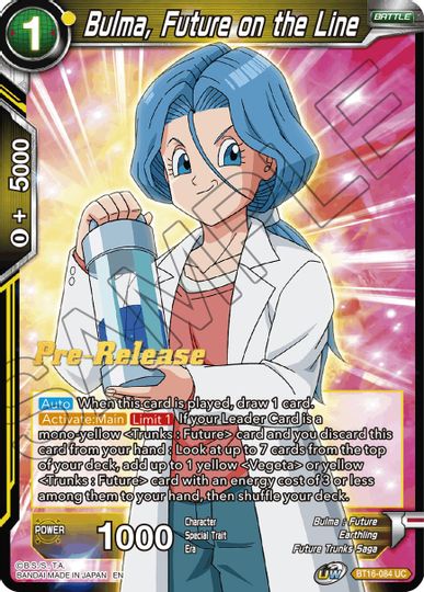 Bulma, Future on the Line (BT16-084) [Realm of the Gods Prerelease Promos] | Total Play