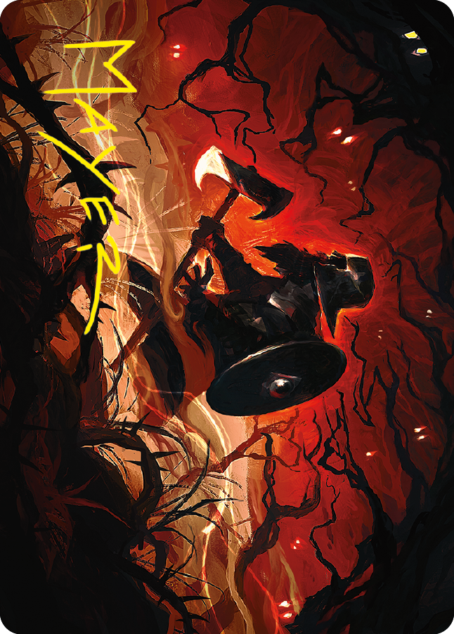 Gimli, Counter of Kills Art Card (44/81) (Gold-Stamped Signature) [The Lord of the Rings: Tales of Middle-earth Art Series] | Total Play