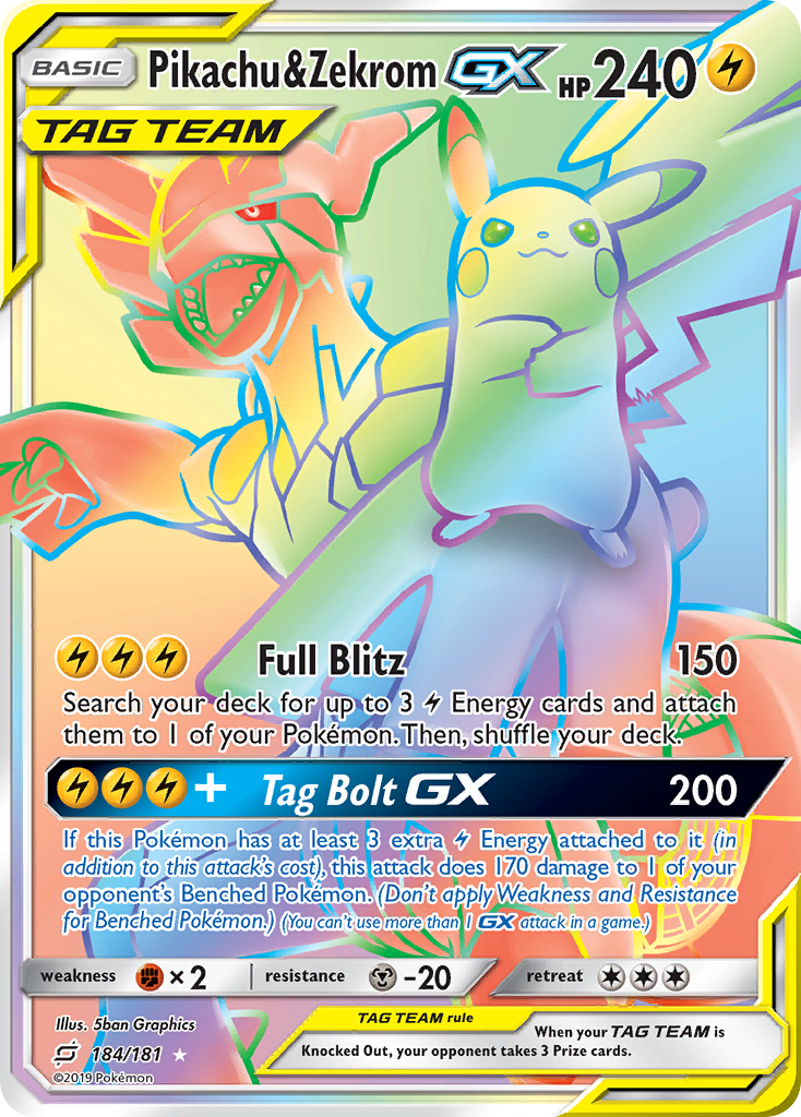 Pikachu & Zekrom GX (184/181) [Sun & Moon: Team Up] | Total Play