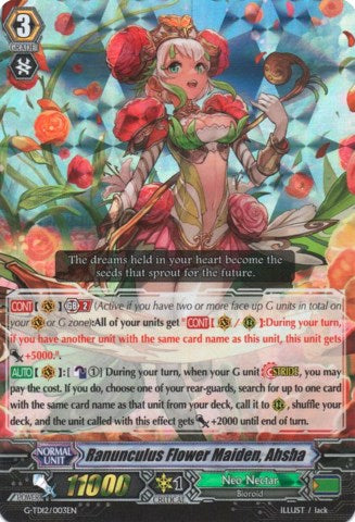 Ranunculus Flower Maiden, Ahsha (RRR) (G-TD12/003EN) [Flower Princess of Abundant Blooming] | Total Play