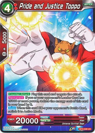 Pride and Justice Toppo (BT3-026) [Cross Worlds] | Total Play