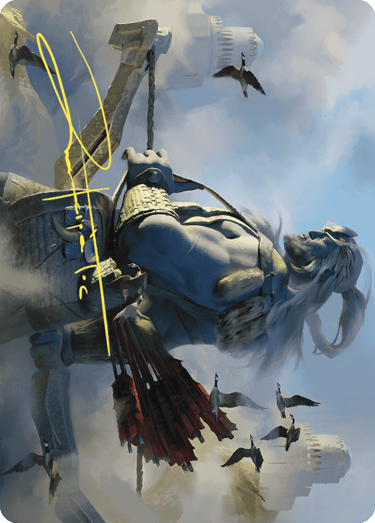 Skybeast Tracker Art Card (Gold-Stamped Signature) [Wilds of Eldraine Art Series] | Total Play