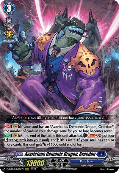 Avaricious Demonic Dragon, Greedon (D-BT03/003EN) [Advance of Intertwined Stars] | Total Play