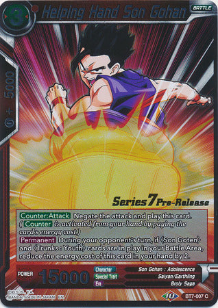 Helping Hand Son Gohan (BT7-007_PR) [Assault of the Saiyans Prerelease Promos] | Total Play